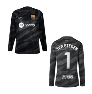 FC BARCELONA Trikot Torwart Kinder schwarz 23 / 24 - TER STEGEN 1 - sportiger.de