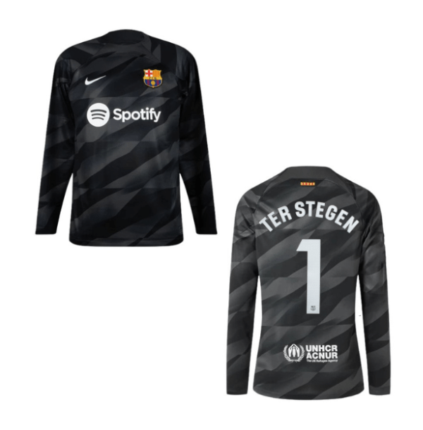 FC BARCELONA Trikot Torwart Kinder schwarz 23 / 24 - TER STEGEN 1 - sportiger.de