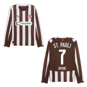FC ST. PAULI Trikot Home Herren langarm 25 / 26 - IRVINE 7 - sportiger.de