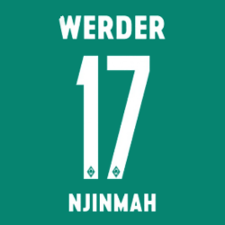 Original 23 / 24 SV WERDER BREMEN Trikot - Flock - NJINMAH 17 - sportiger.de