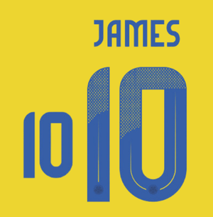 Original 24 / 25 FCF KOLUMBIEN Trikot - Flock 26cm - JAMES 10 - sportiger.de