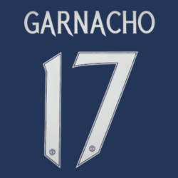 Original 24 / 25 MUFC MANCHESTER UNITED Away Trikot - Flock 26cm - GARNACHO 17 (Champions League Style) - sportiger.de