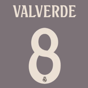 Original 24 / 25 REAL MADRID 3rd Trikot - Flock 26cm - VALVERDE 8 - sportiger.de