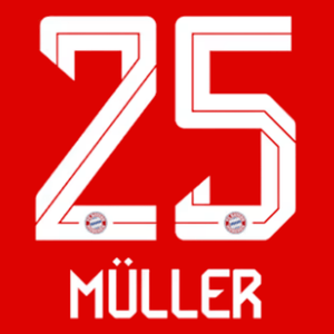 Original 25 / 26 FCB FC BAYERN MÜNCHEN Home Trikot - Flock - MÜLLER 25 - sportiger.de