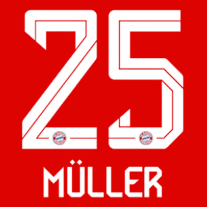 Original 25 / 26 FCB FC BAYERN MÜNCHEN Home Trikot - Flock - MÜLLER 25 - sportiger.de