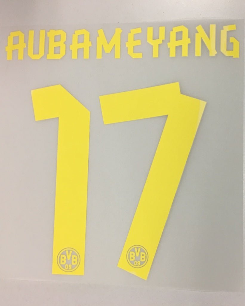Original BVB Borussia Dortmund Trikot - Flock 17cm - AUBAMEYANG 17 - sportiger.de