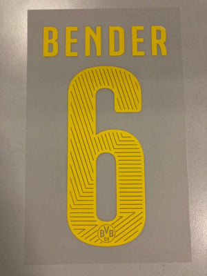 Original BVB Borussia Dortmund Trikot - Flock 17cm - BENDER 6 - sportiger.de