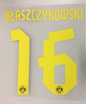 Original BVB Borussia Dortmund Trikot - Flock 17cm - BLASZCZYKOWSKI 16 - sportiger.de