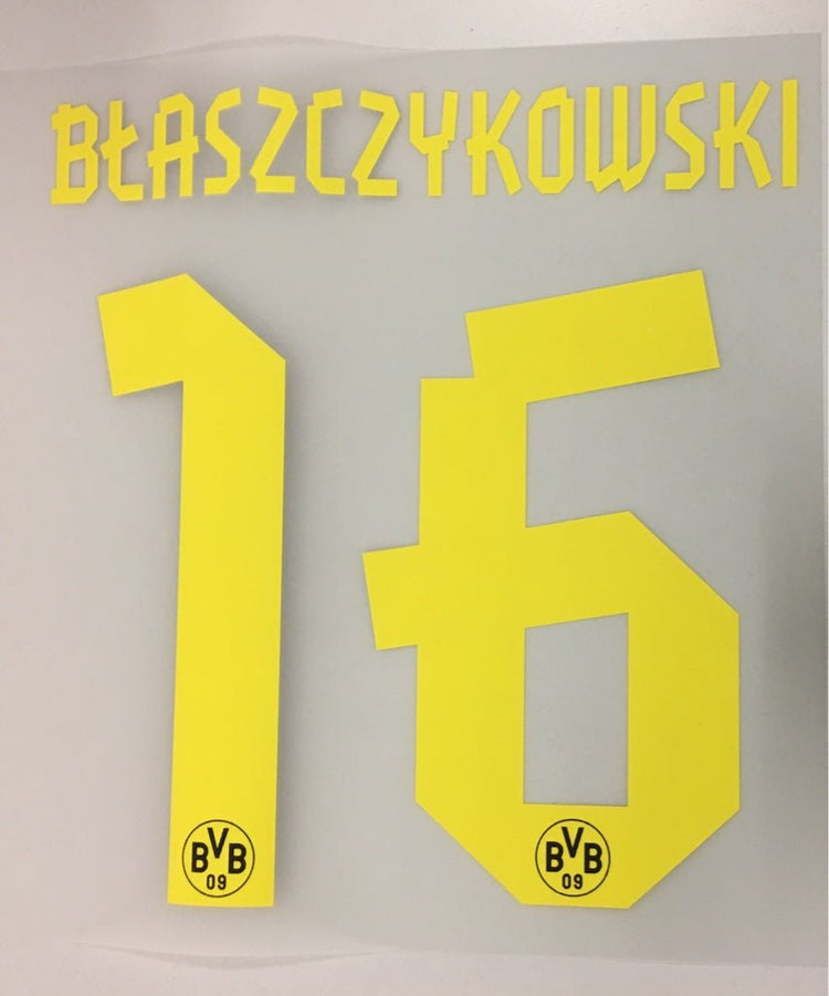 Original BVB Borussia Dortmund Trikot - Flock 17cm - BLASZCZYKOWSKI 16 - sportiger.de