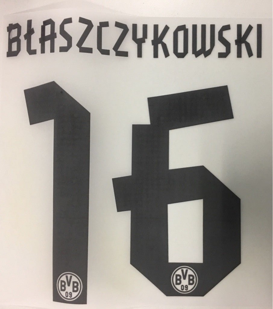 Original BVB Borussia Dortmund Trikot - Flock 17cm - BLASZCZYKOWSKI 16 - sportiger.de