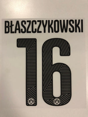 Original BVB Borussia Dortmund Trikot - Flock 17cm - BLASZCZYKOWSKI 16 - sportiger.de