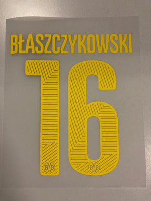 Original BVB Borussia Dortmund Trikot - Flock 17cm - BLASZCZYKOWSKI 16 - sportiger.de