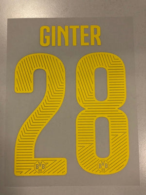 Original BVB Borussia Dortmund Trikot - Flock 17cm - GINTER 28 - sportiger.de