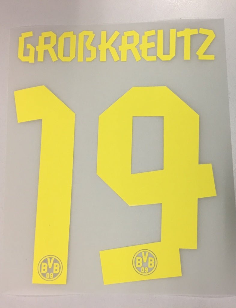 Original BVB Borussia Dortmund Trikot - Flock 17cm - GROßKREUTZ 19 - sportiger.de