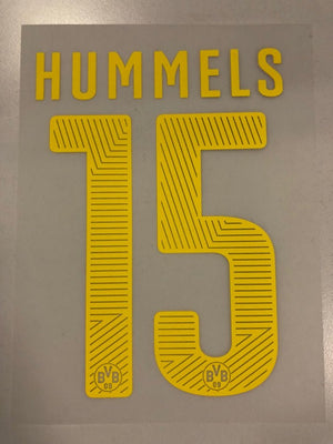 Original BVB Borussia Dortmund Trikot - Flock 17cm - HUMMELS 15 - sportiger.de