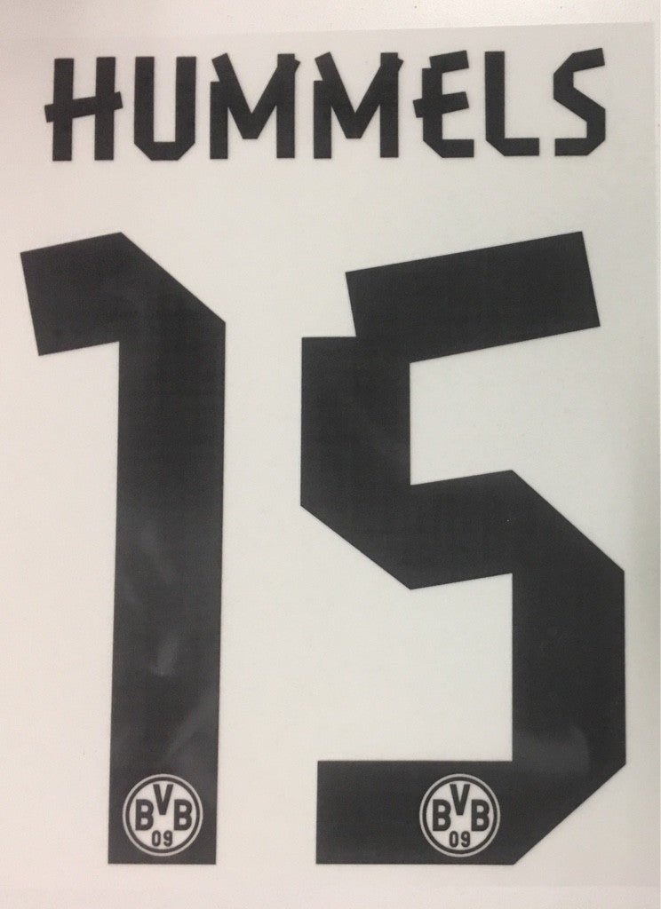 Original BVB Borussia Dortmund Trikot - Flock 17cm - HUMMELS 15 - sportiger.de