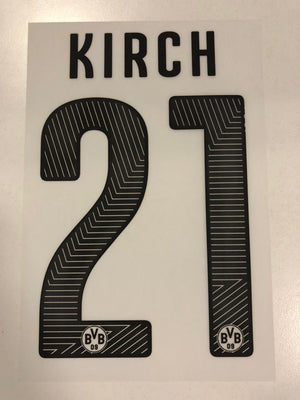 Original BVB Borussia Dortmund Trikot - Flock 17cm - KIRCH 21 - sportiger.de