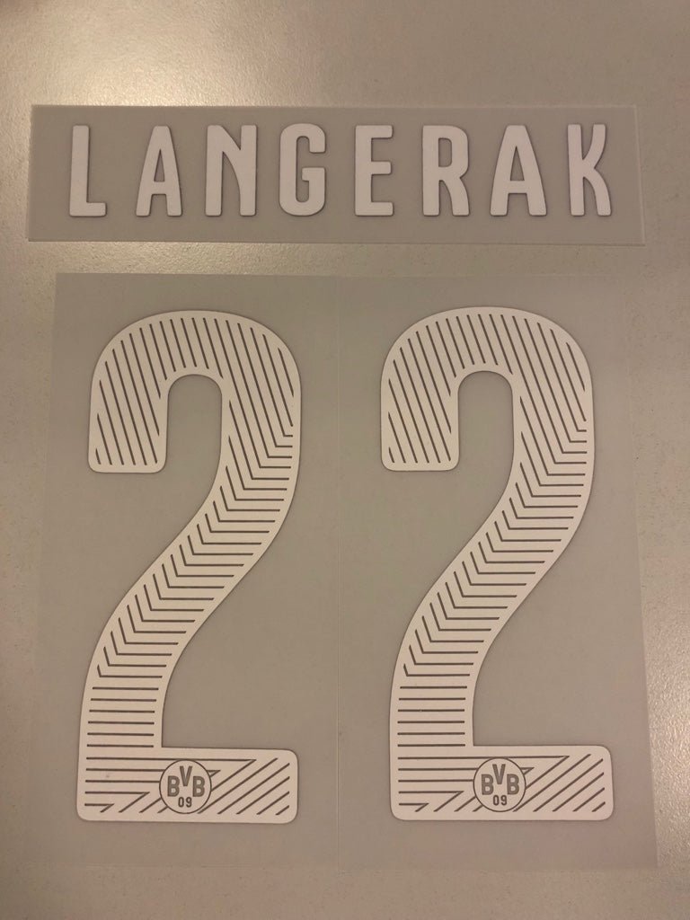 Original BVB Borussia Dortmund Trikot - Flock 17cm - LANGERAK 22 - sportiger.de