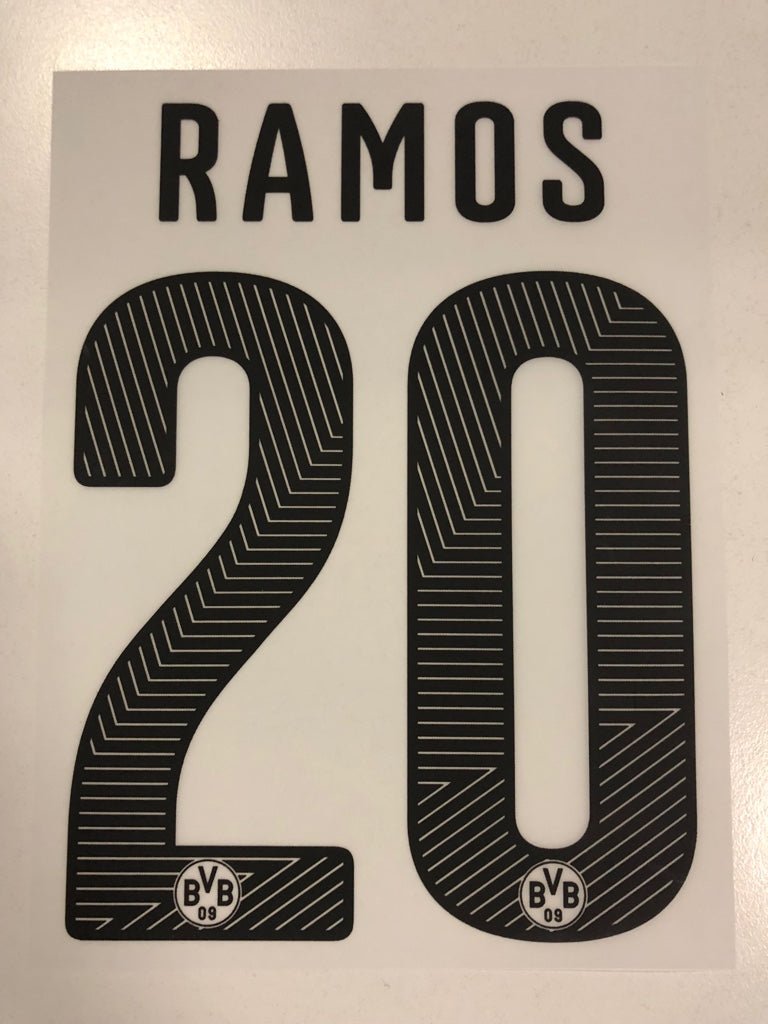 Original BVB Borussia Dortmund Trikot - Flock 17cm - RAMOS 20 - sportiger.de