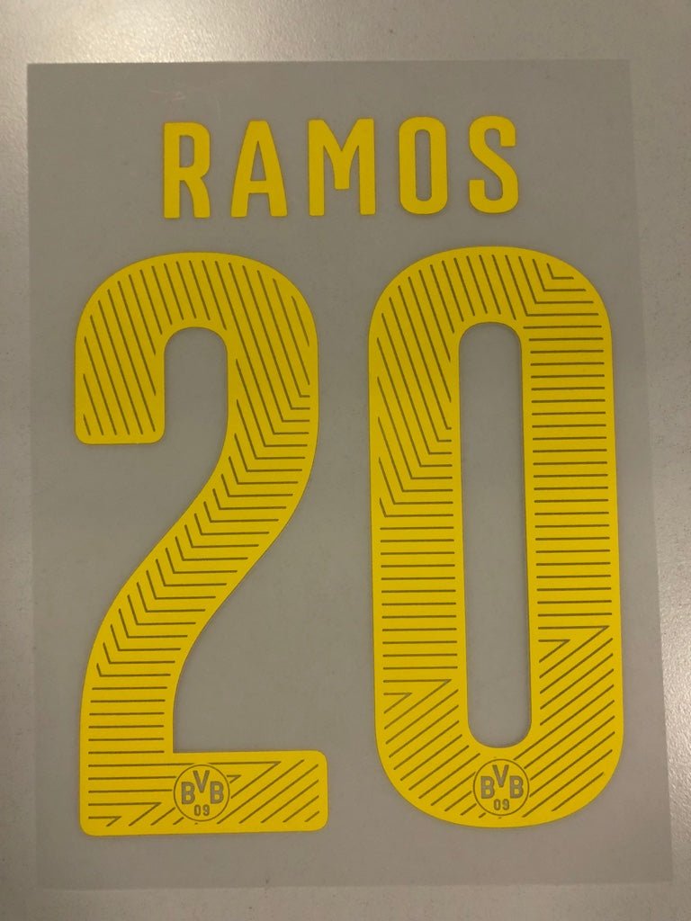 Original BVB Borussia Dortmund Trikot - Flock 17cm - RAMOS 20 - sportiger.de