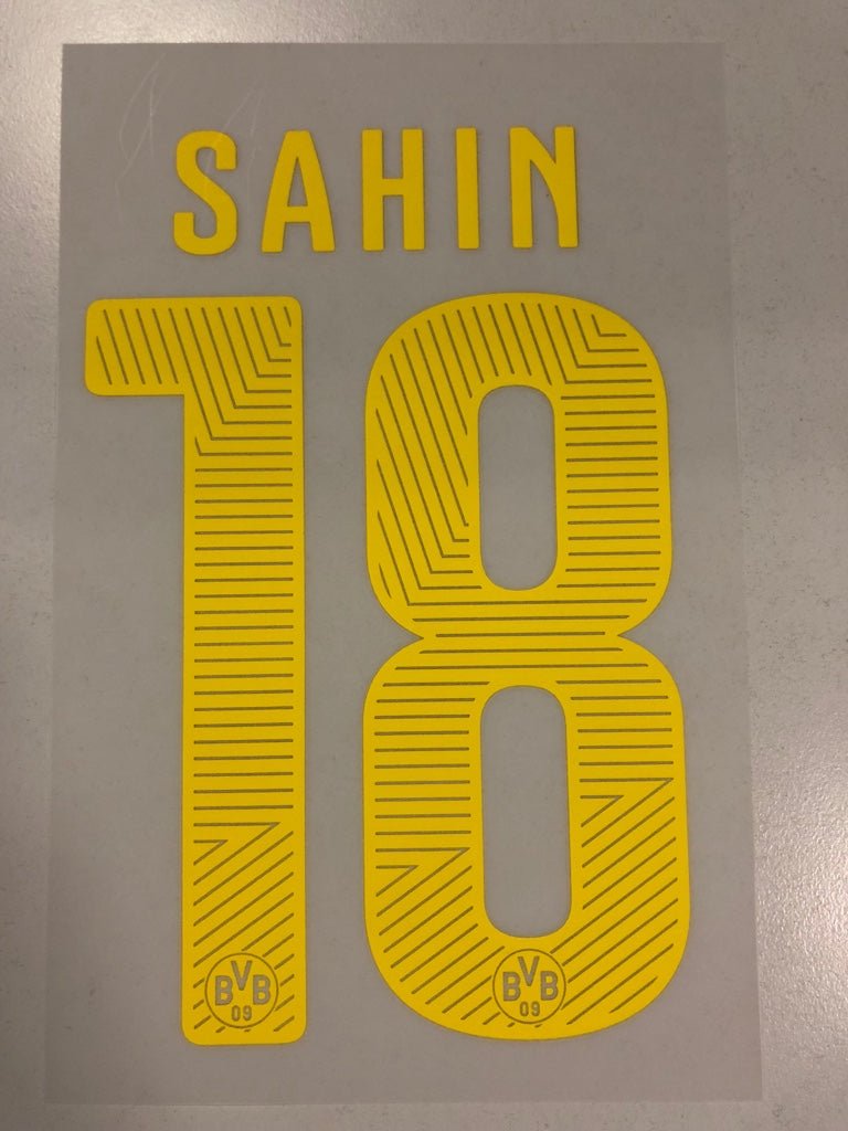 Original BVB Borussia Dortmund Trikot - Flock 17cm - SAHIN 18 - sportiger.de