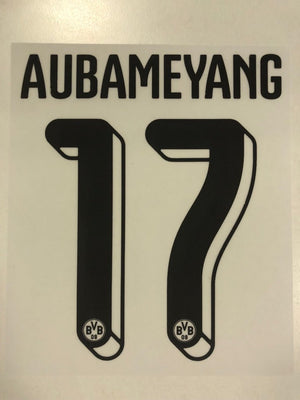 Original BVB Borussia Dortmund Trikot - Flock 18cm - AUBAMEYANG 17 - sportiger.de