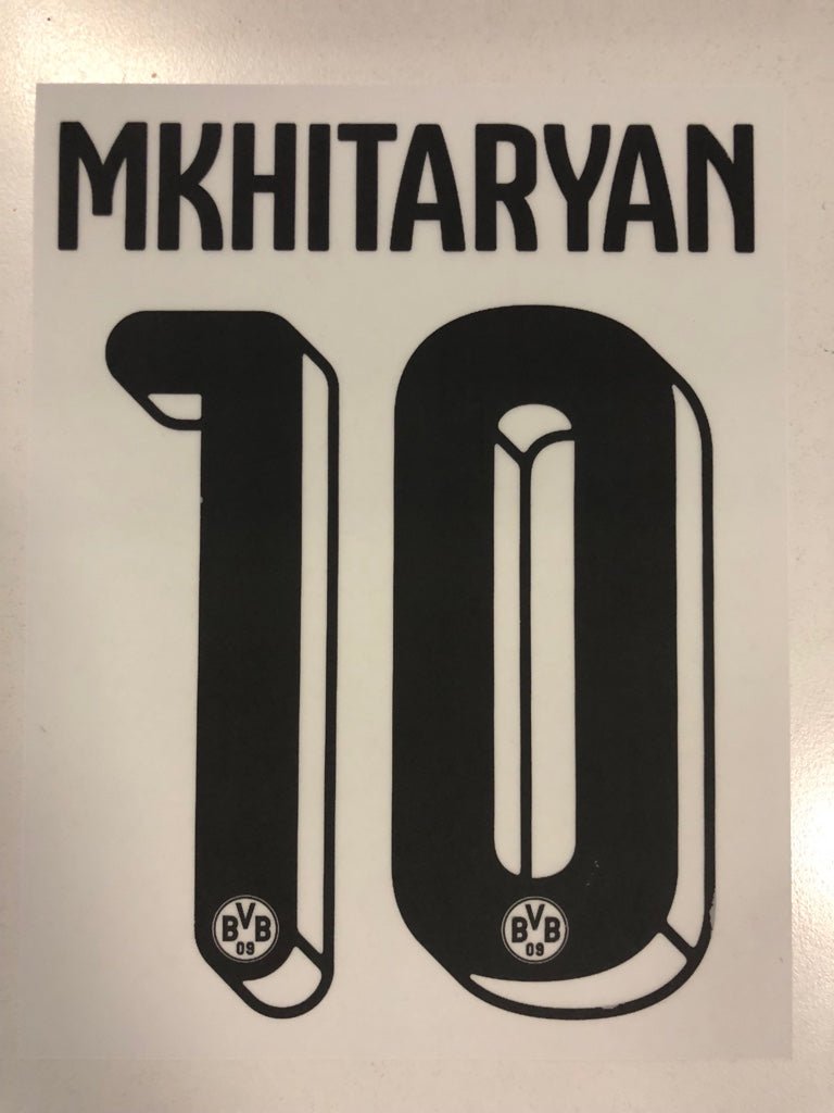 Original BVB Borussia Dortmund Trikot - Flock 18cm - MKHITARYAN 10 - sportiger.de