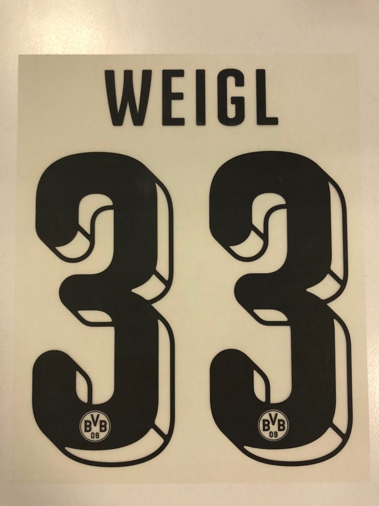 Original BVB Borussia Dortmund Trikot - Flock 18cm - WEIGL 33 - sportiger.de