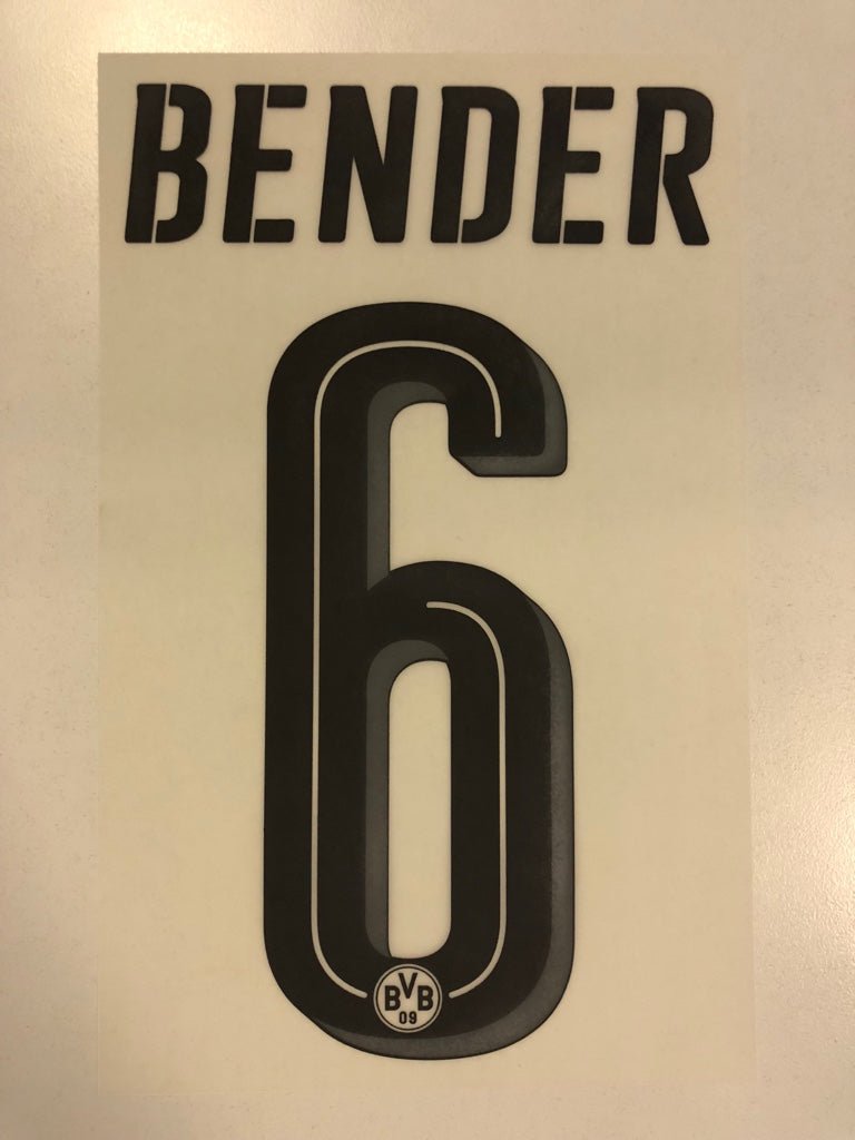 Original BVB Borussia Dortmund Trikot - Flock 20cm - BENDER 6 - sportiger.de