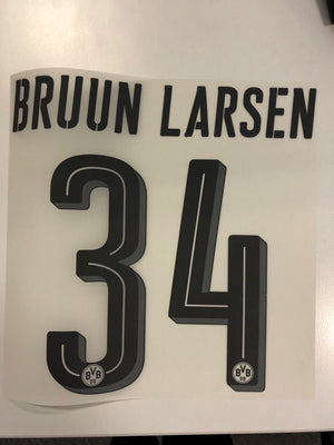 Original BVB Borussia Dortmund Trikot - Flock 20cm - BRUUN LARSEN 34 - sportiger.de