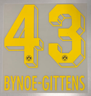 Original BVB Borussia Dortmund Trikot - Flock 20cm - BYNOE - GITTENS 43 - sportiger.de