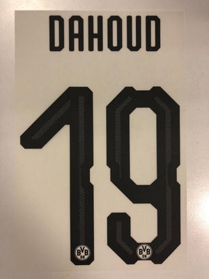 Original BVB Borussia Dortmund Trikot - Flock 20cm - DAHOUD 19 - sportiger.de