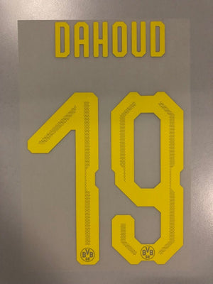 Original BVB Borussia Dortmund Trikot - Flock 20cm - DAHOUD 19 - sportiger.de