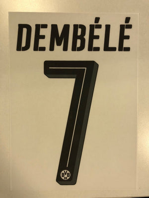 Original BVB Borussia Dortmund Trikot - Flock 20cm - DEMBÉLÉ 7 - sportiger.de