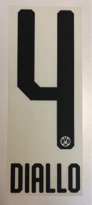 Original BVB Borussia Dortmund Trikot - Flock 20cm - DIALLO 4 - sportiger.de