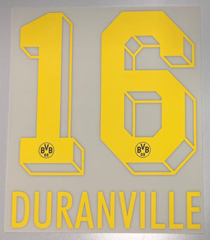 Original BVB Borussia Dortmund Trikot - Flock 20cm - DURANVILLE 16 - sportiger.de
