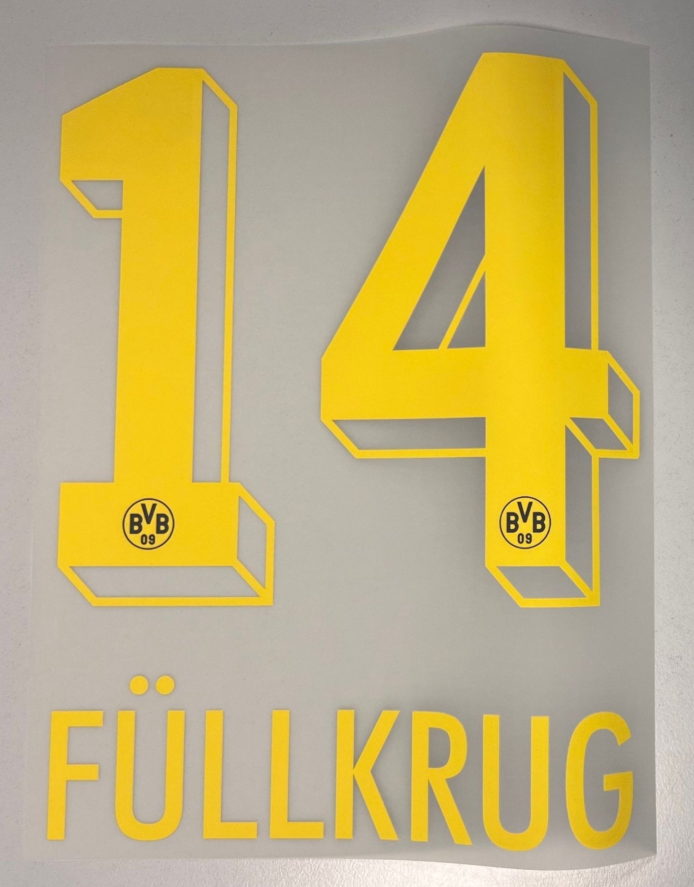 Original BVB Borussia Dortmund Trikot - Flock 20cm - FÜLLKRUG 14 - sportiger.de