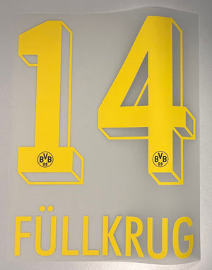 Original BVB Borussia Dortmund Trikot - Flock 20cm - FÜLLKRUG 14 - sportiger.de