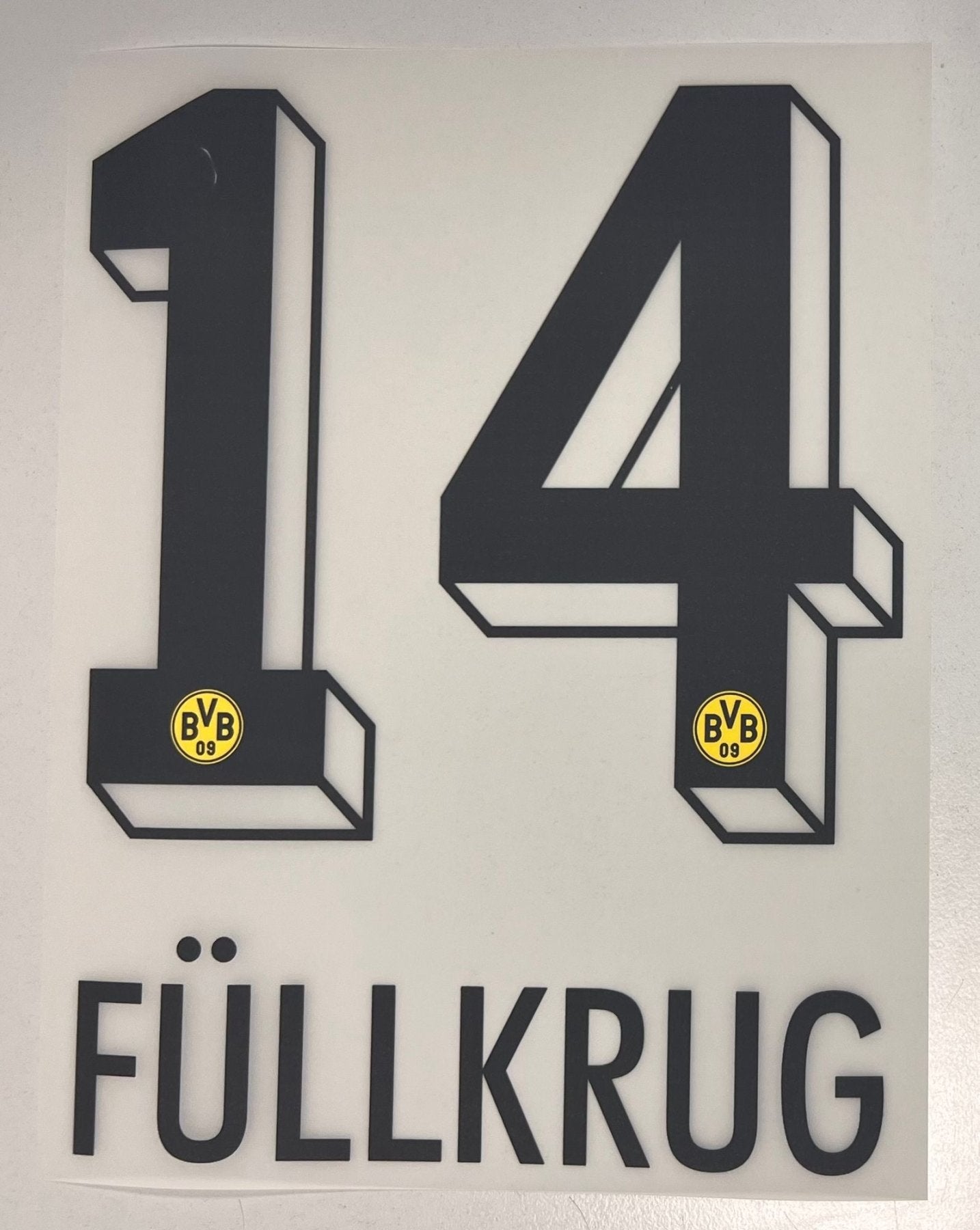 Original BVB Borussia Dortmund Trikot - Flock 20cm - FÜLLKRUG 14 - sportiger.de