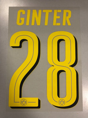 Original BVB Borussia Dortmund Trikot - Flock 20cm - GINTER 28 - sportiger.de