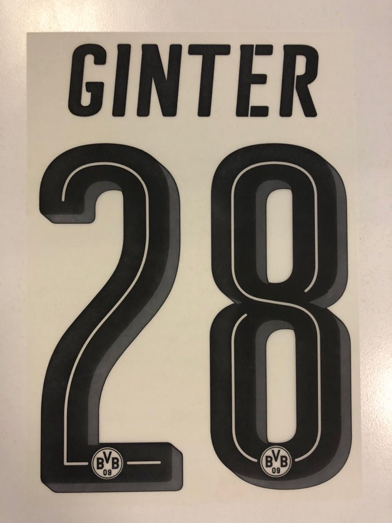 Original BVB Borussia Dortmund Trikot - Flock 20cm - GINTER 28 - sportiger.de