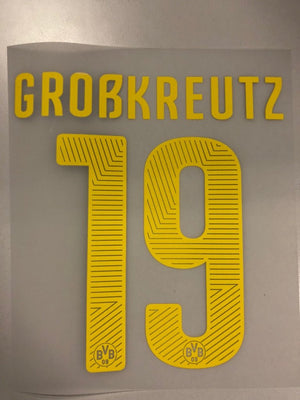 Original BVB Borussia Dortmund Trikot - Flock 20cm - GROßKREUTZ 19 - sportiger.de