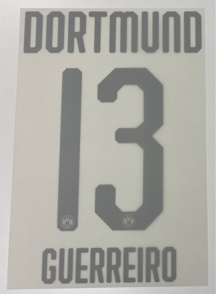 Original BVB Borussia Dortmund Trikot - Flock 20cm - GUERREIRO 13 - sportiger.de