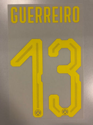 Original BVB Borussia Dortmund Trikot - Flock 20cm - GUERREIRO 13 - sportiger.de