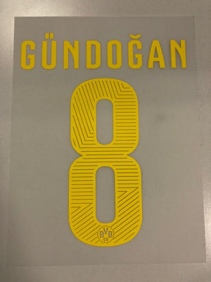 Original BVB Borussia Dortmund Trikot - Flock 20cm - GÜNDOGAN 8 - sportiger.de