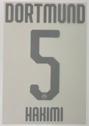 Original BVB Borussia Dortmund Trikot - Flock 20cm - HAKIMI 5 - sportiger.de