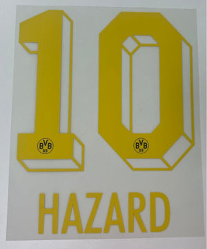 Original BVB Borussia Dortmund Trikot - Flock 20cm - HAZARD 10 - sportiger.de