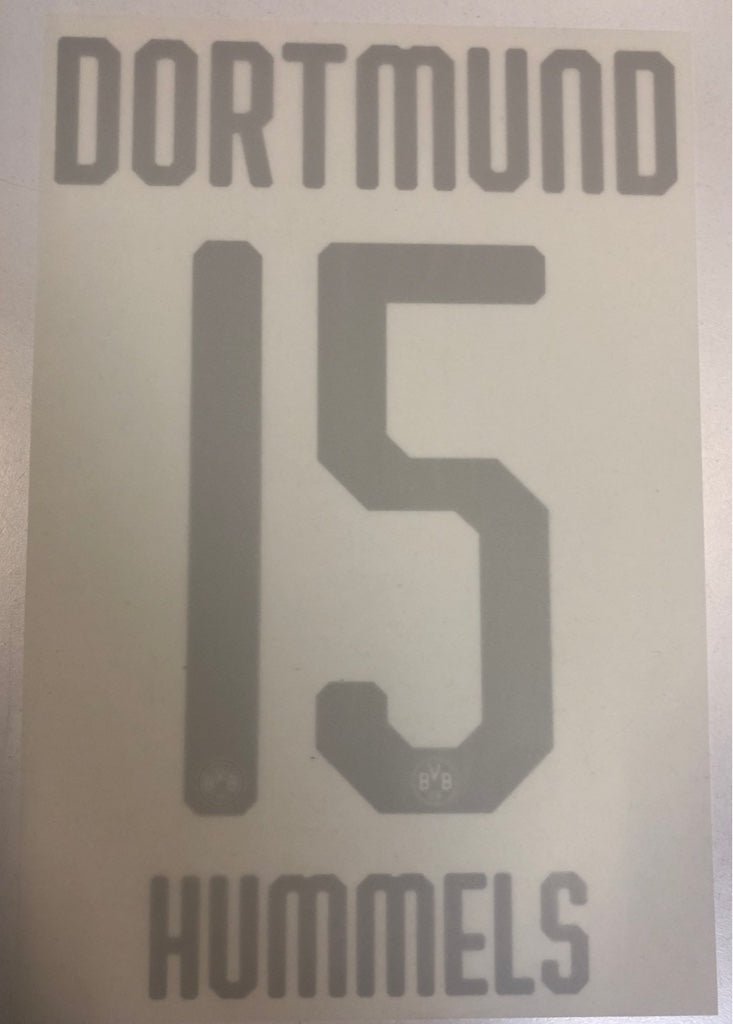 Original BVB Borussia Dortmund Trikot - Flock 20cm - HUMMELS 15 - sportiger.de