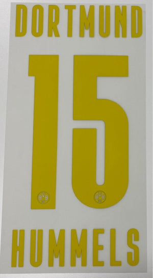 Original BVB Borussia Dortmund Trikot - Flock 20cm - HUMMELS 15 - sportiger.de