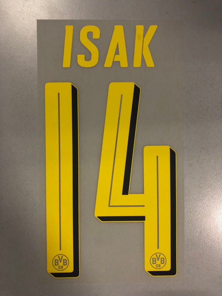 Original BVB Borussia Dortmund Trikot - Flock 20cm - ISAK 14 - sportiger.de